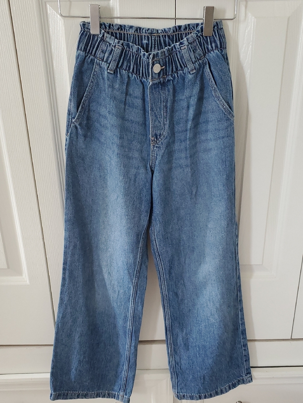 H&M Light Blue Elastic-Waist Denim Pants